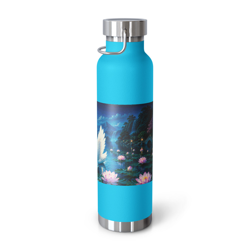 Hamsa Copper Vacuum Insulated Bottle – 22oz, Pebble Blue