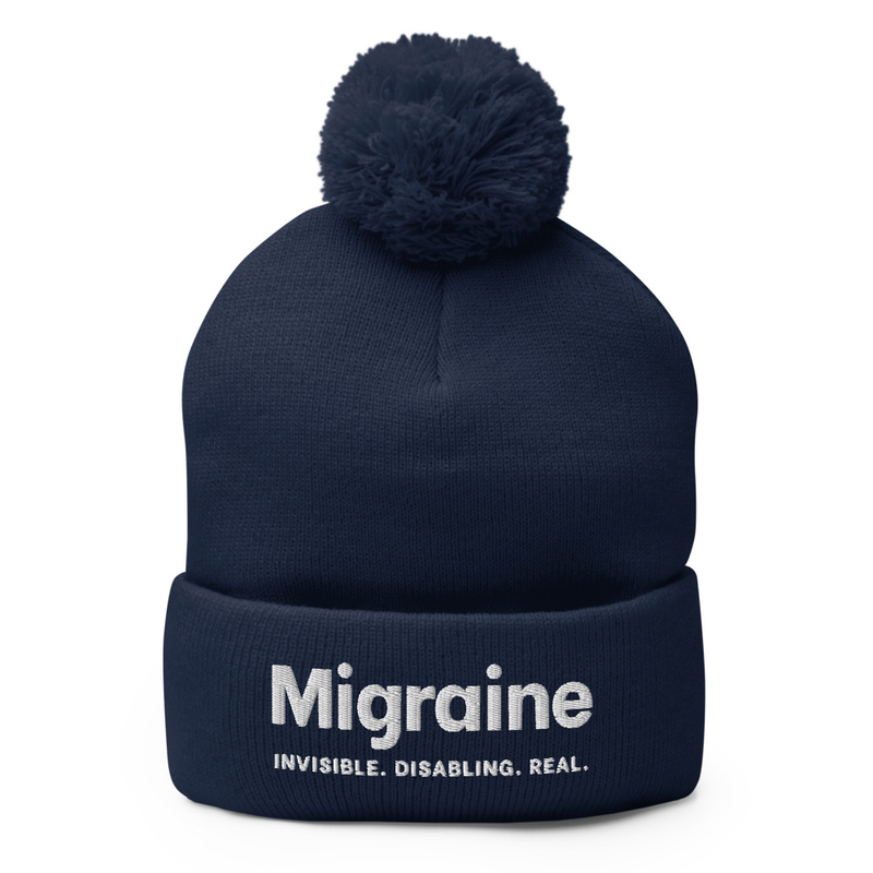 Migraine Awareness Pom-Pom Beanie thumbnail 2