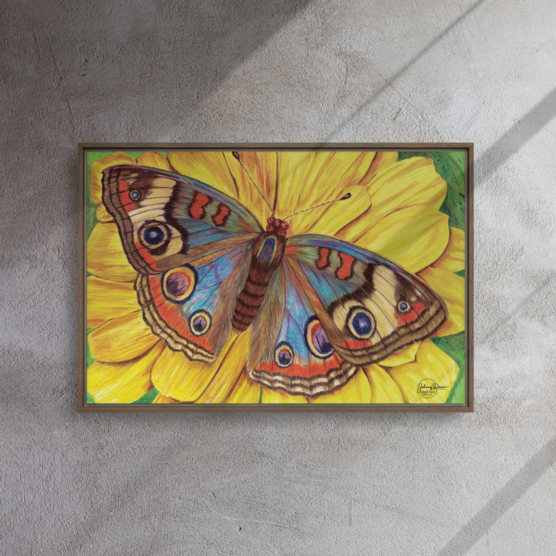 On The Wings of Love Framed canvas – 20″×30″, Brown