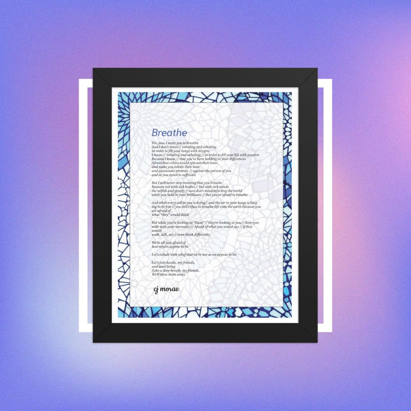 breathe framed poster