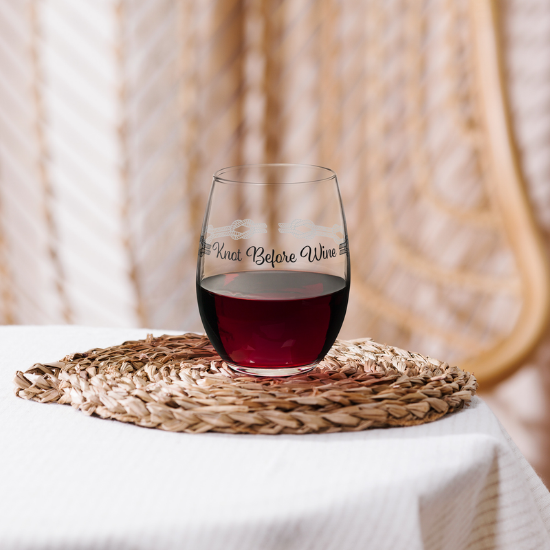"Knot Before Wine" Stemless Wineglass