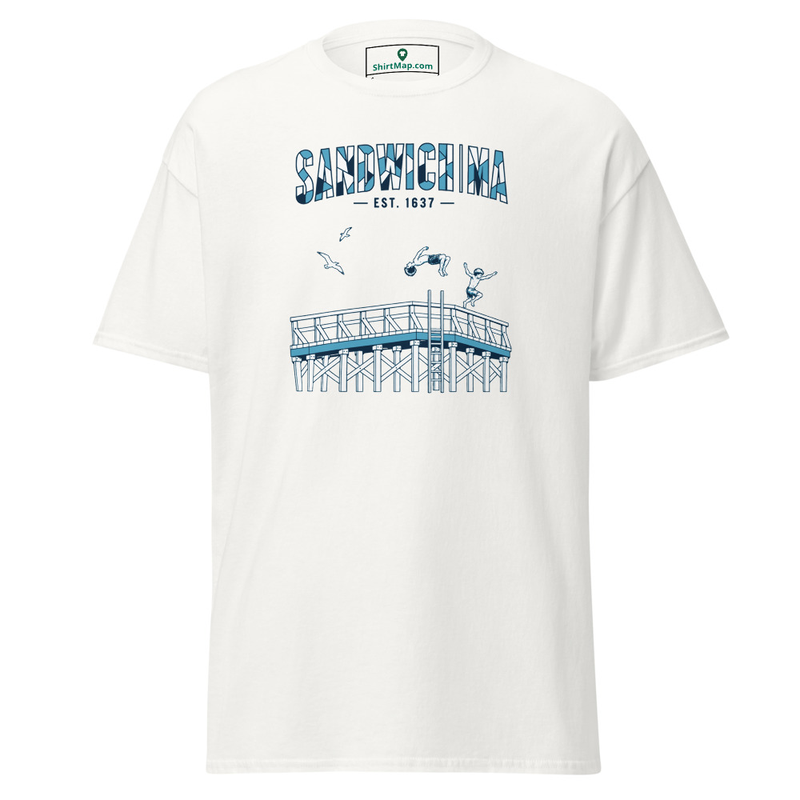 Sandwich MA t-shirt, oldest town on cape cod (1637) design