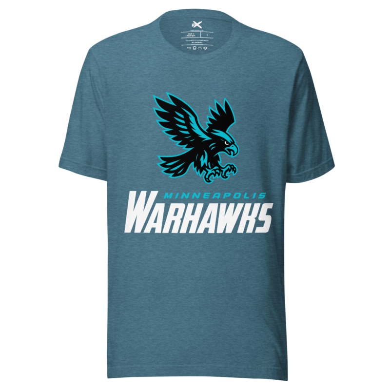 Minneapolis Warhawks - Black Logo Tee – S, Heather Deep Teal