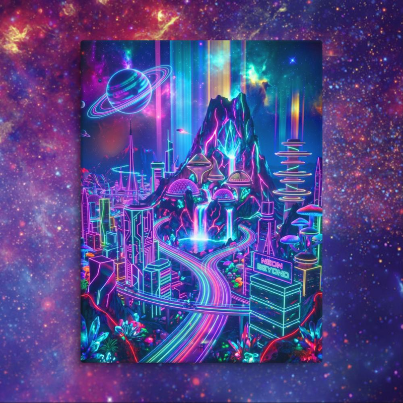 Space Falls City Canvas - Space Falls City Canvas / 24″×32″