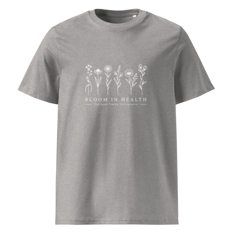 Bloom in Health 2.0 Organic T-shirt – S, Heather Grey