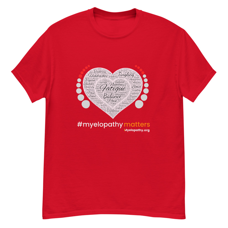 Myelopathy Heart Design by Esther Martin-Moore Classic Tee – S, Red