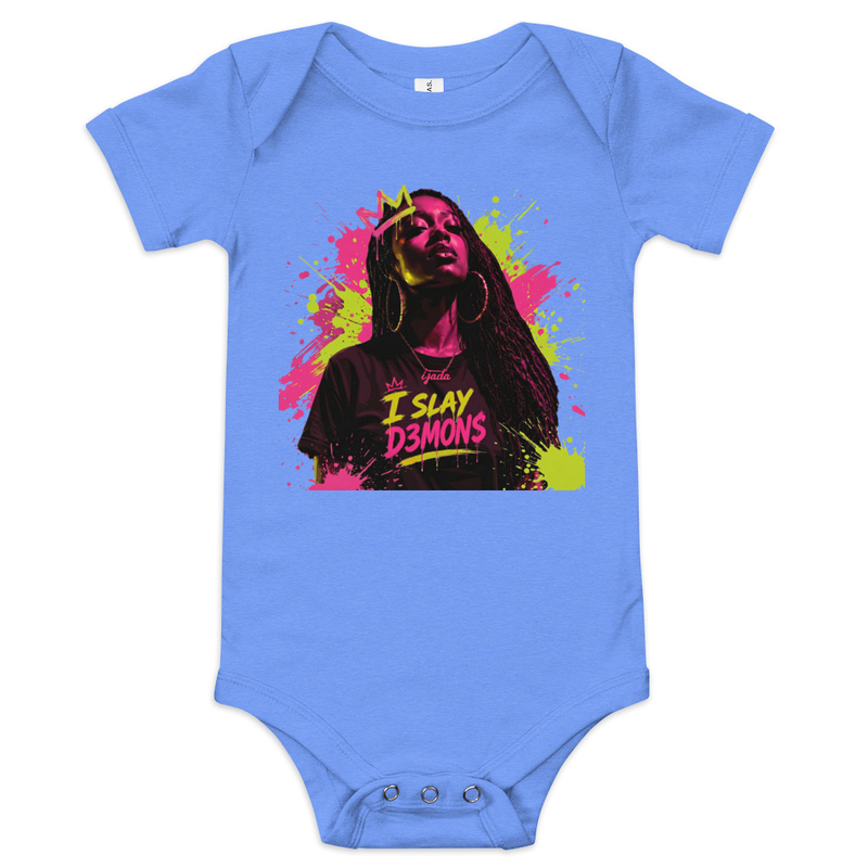 Baby short sleeve "I slay D3MON$" one piece