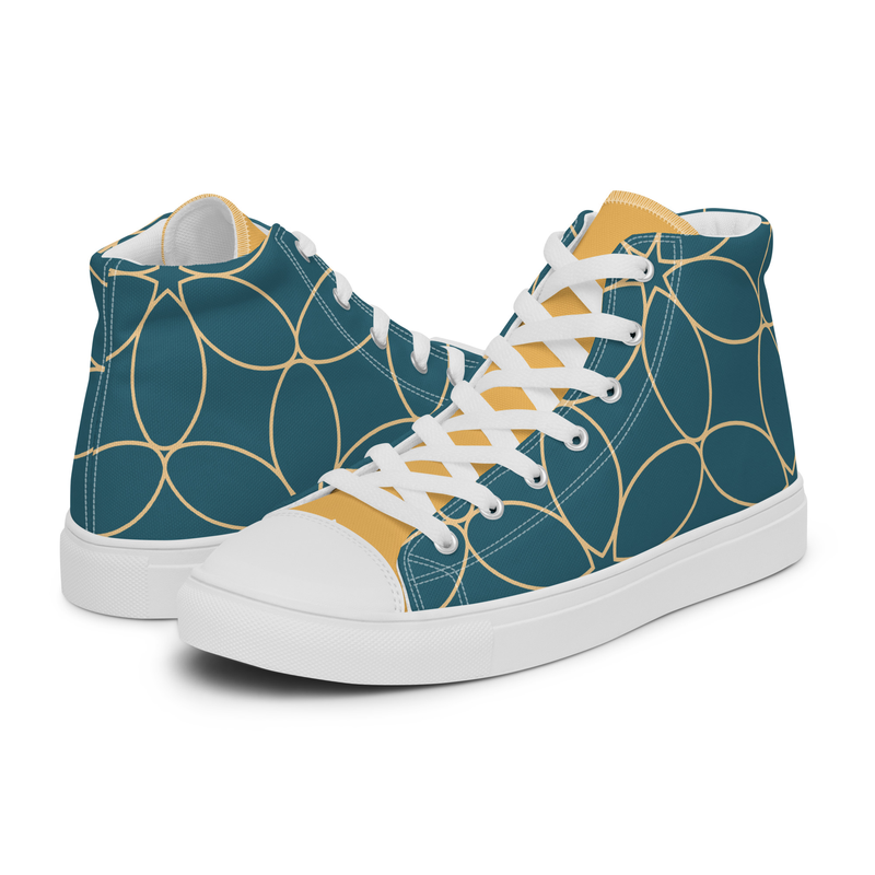 Green & Gold - Elaggent Luxury Women’s high top canvas shoes