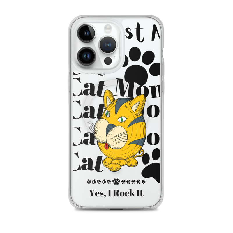 MagSafe® clear case for iPhone®: Just A Cat Mom – iPhone 14 Pro Max