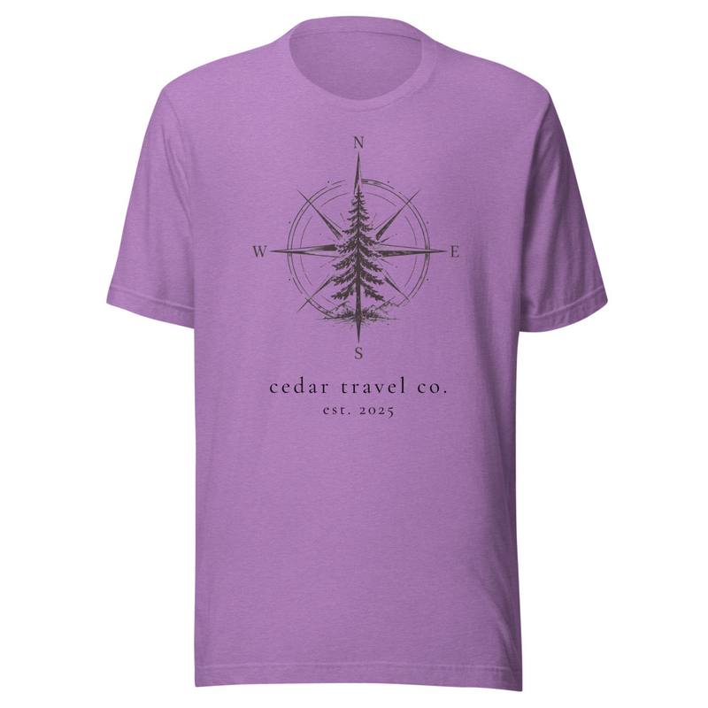 Cedar Compass Tee – L, Heather Team Purple