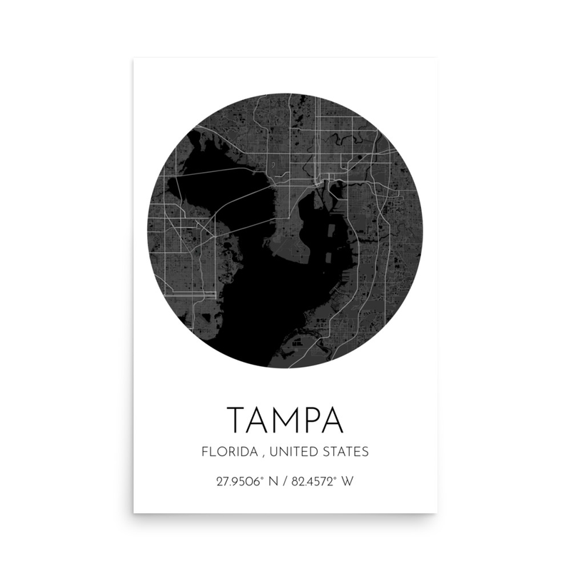Tampa Street Map - Dark — —