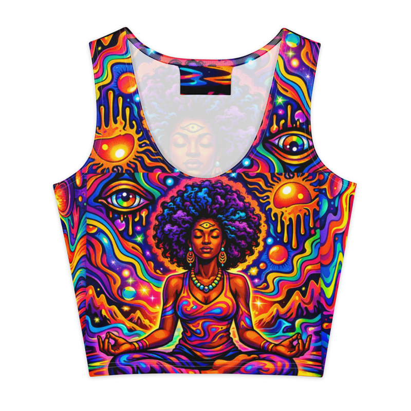 Woman psychedelic 01-Cotton crop top back