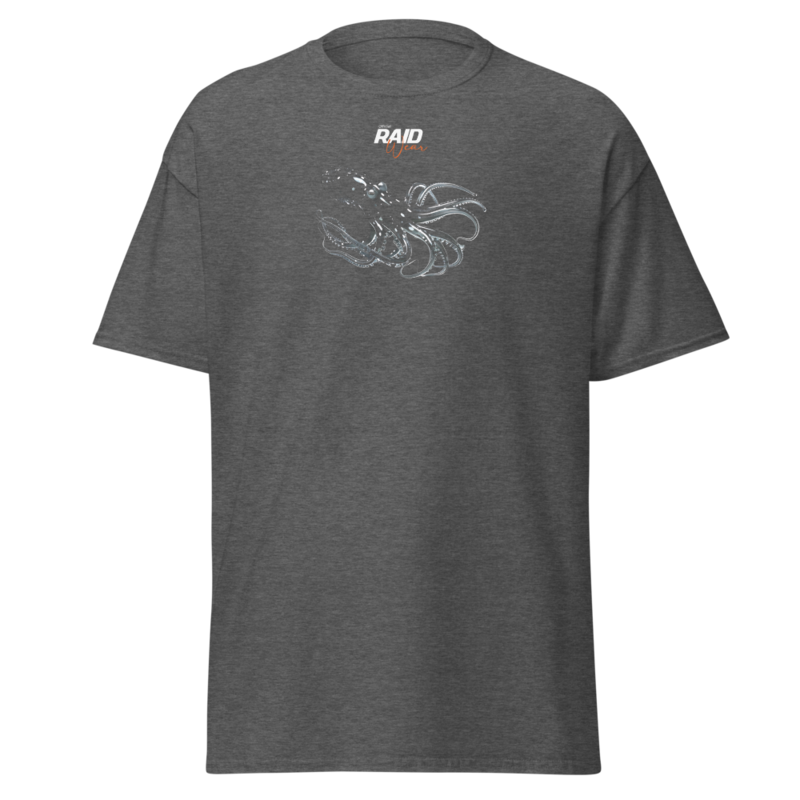RAID Wear Octopus Front Print T-Shirt – 3XL, Dark Heather