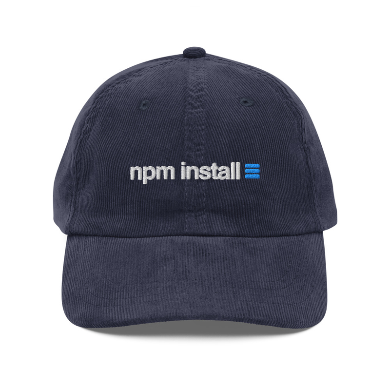 npm Install Vintage corduroy cap