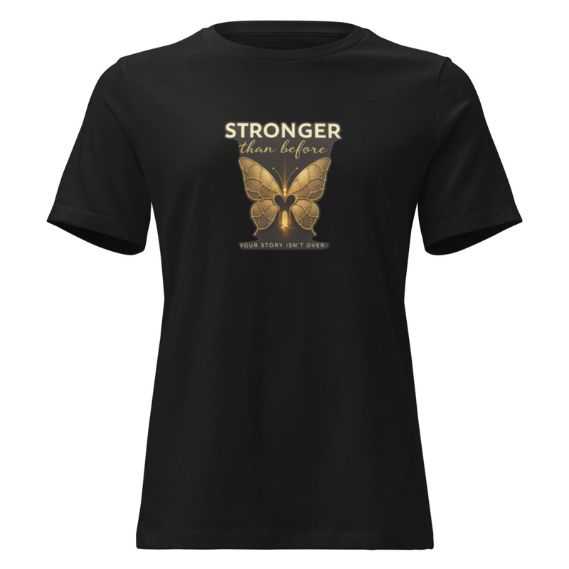 Stronger Than Before Butterfly Tee - "Your Story Isn't Over" Inspirational Women's Shirt – Image 2