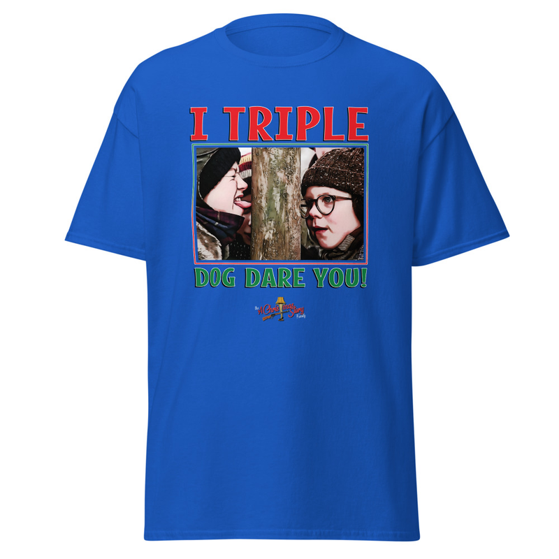 I Triple Dog Dare You!™ T-Shirt | Comic Art Official A Christmas Story Family™ – XL, Royal