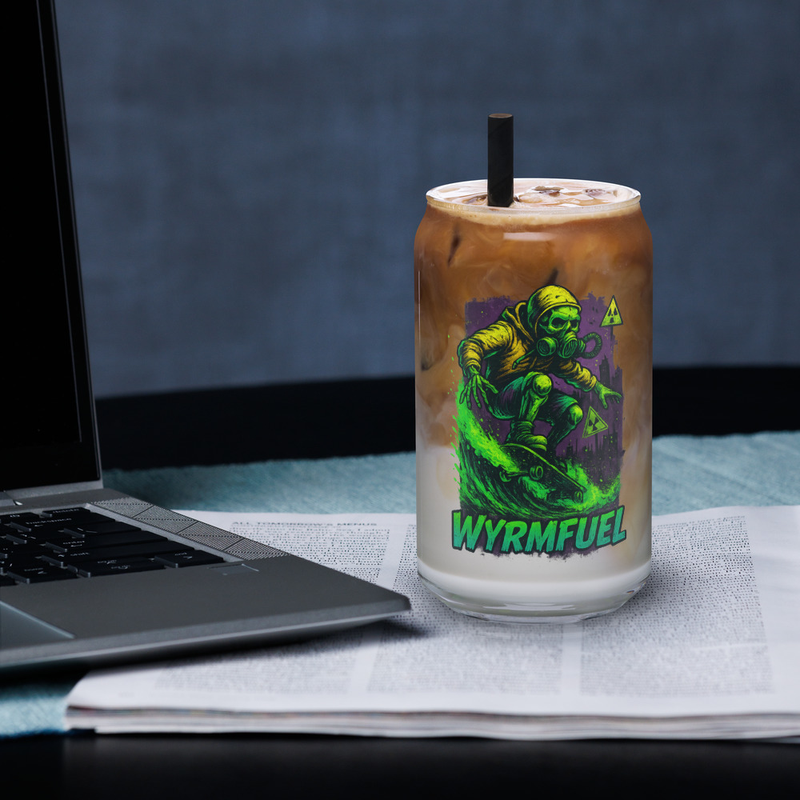 Fallout Skater 16oz Can Glass back