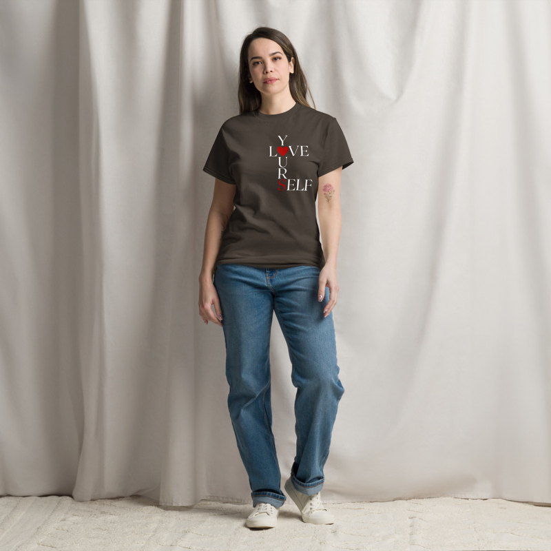 Love Yourself Women's dark classic tee – XL, Dark Chocolate