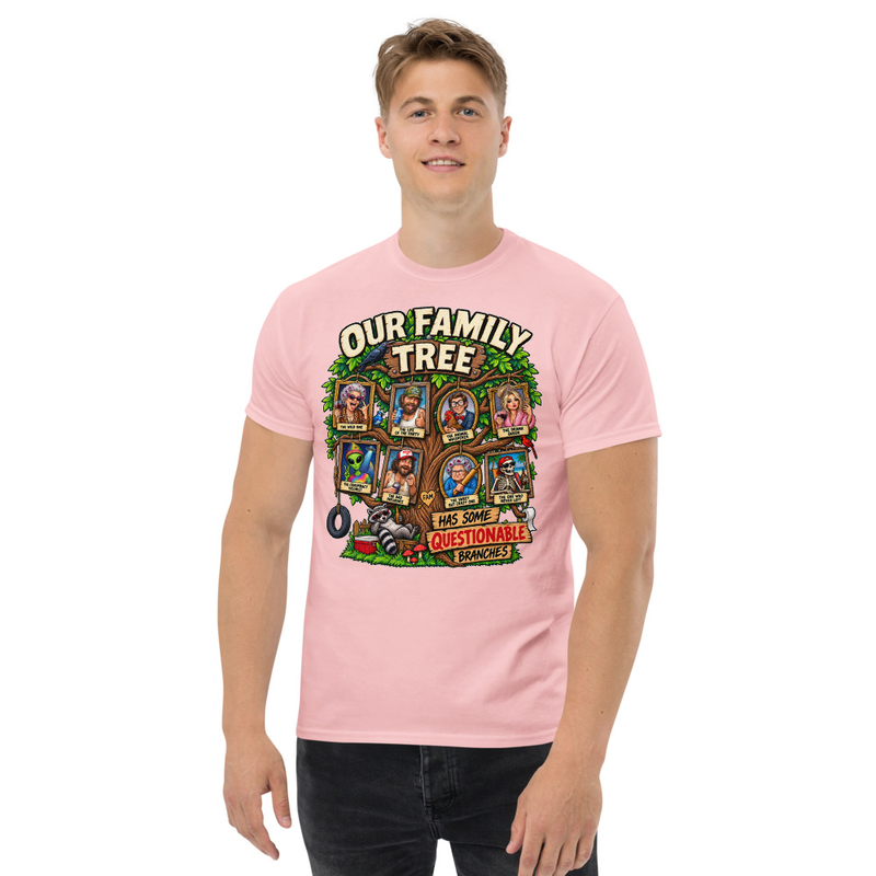 Questionable Family Tree - Unisex classic tee – S, Light Pink