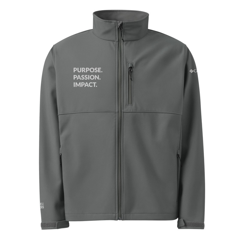 HFTT Columbia Full-Zip Softshell Jacket | Purpose. Passion. Impact. (Colors Available) – XL, Graphite