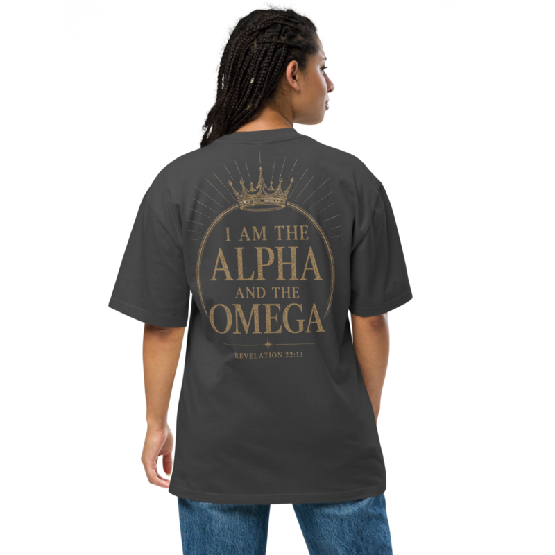 Alpha and Omega Oversized faded t-shirt
