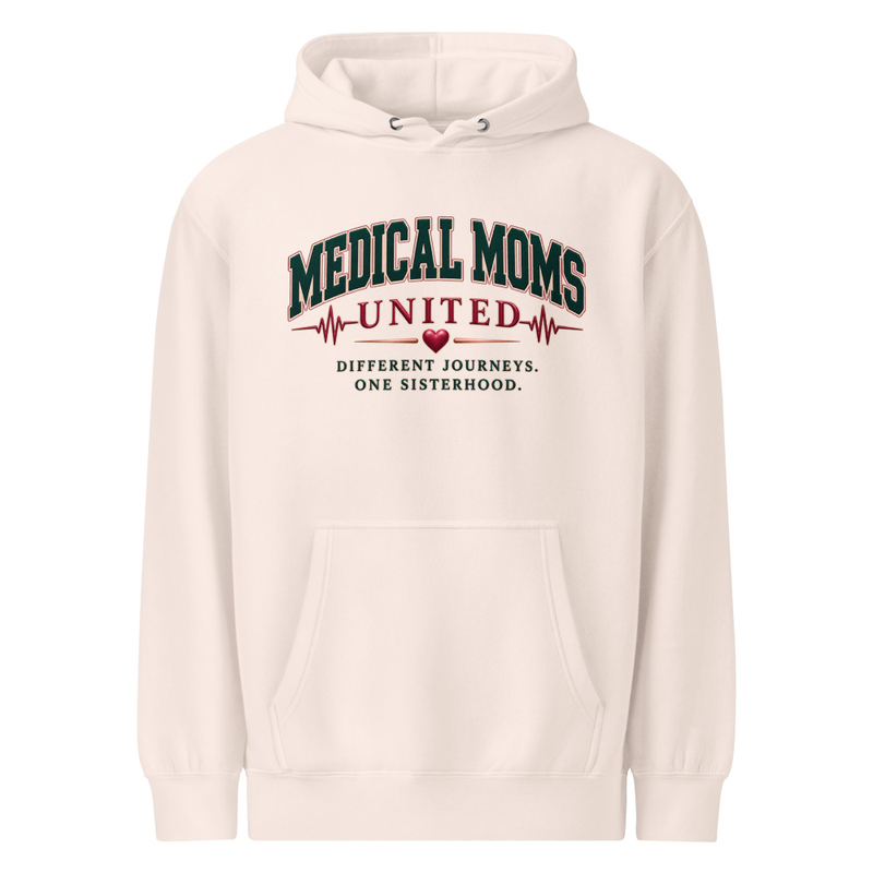 Medical Moms United | Sisterhood Design | Unisex Hoodie – S, Pale Pink