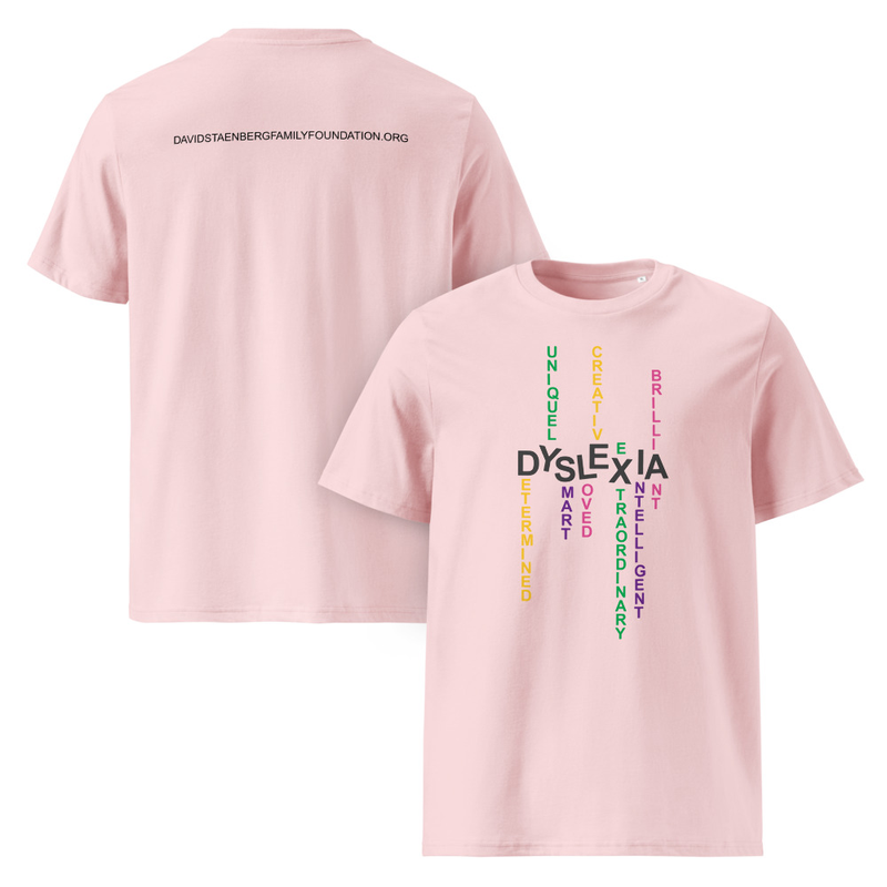 Unisex Organic Cotton Creator 2.0 T-Shirt | Dyslexia v2 – XL, Cotton Pink