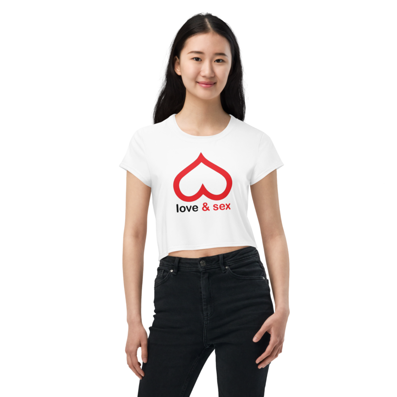 Love and Sex All-Over Print Crop Tee