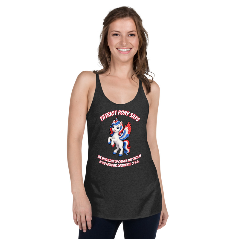 Patriot Pony founding father-Women's Racerback Tank