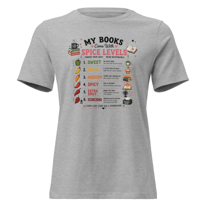 Spicy Books Women's Relaxed T-Shirt – S, Athletic Heather
