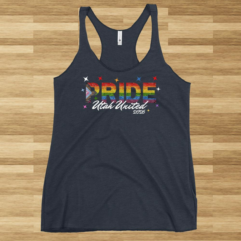 Utah Pride 2026 | Women's Racerback Tank – XL, Vintage Navy