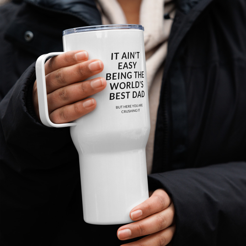 "The World's Best Dad" Travel mug with a handle