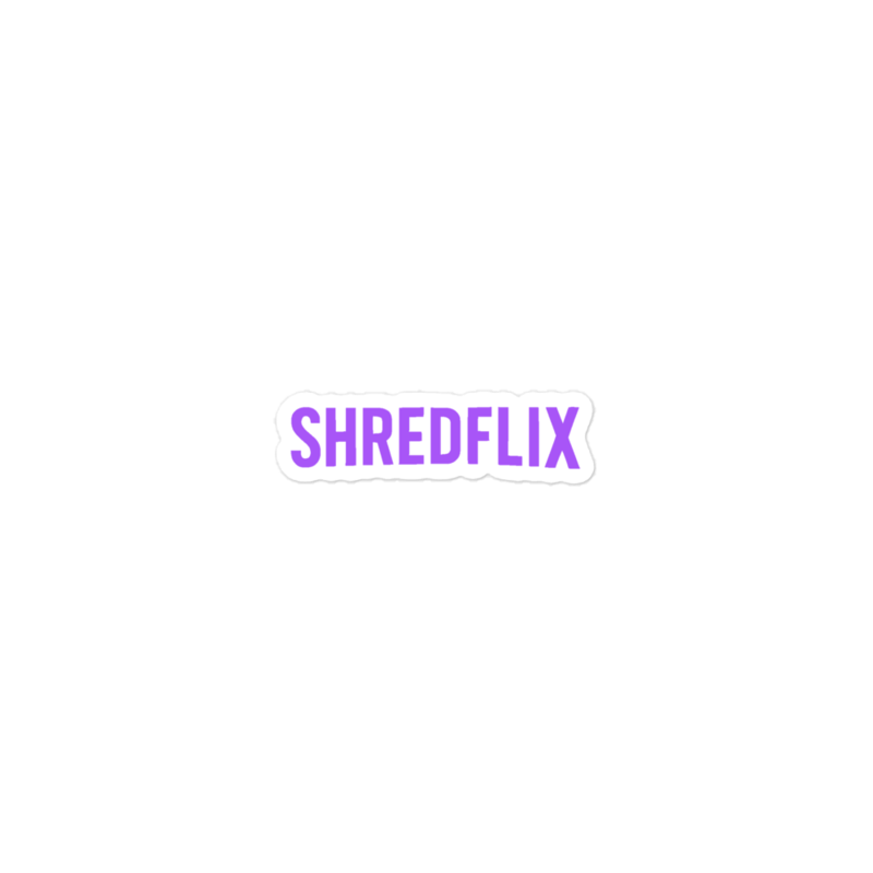 Shredflix Ski Logo Stickers White / 3″×3″ preview