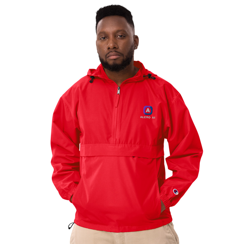 Alero AI Embroidered Champion Packable Jacket – S, Scarlet