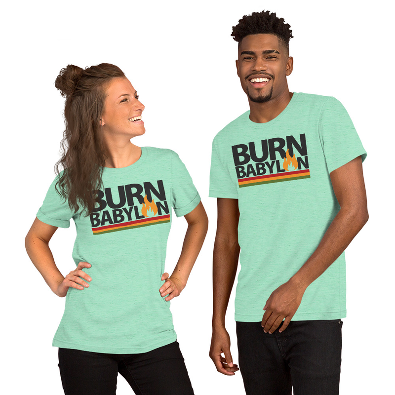 Burn Babylon Unisex t-shirt – XL, Heather Mint