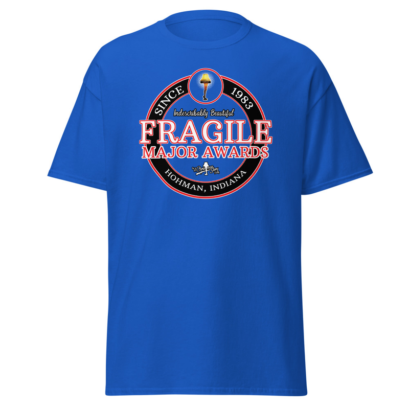 "FRAGILE Major Awards A Christmas Story T-Shirt" – S, Royal