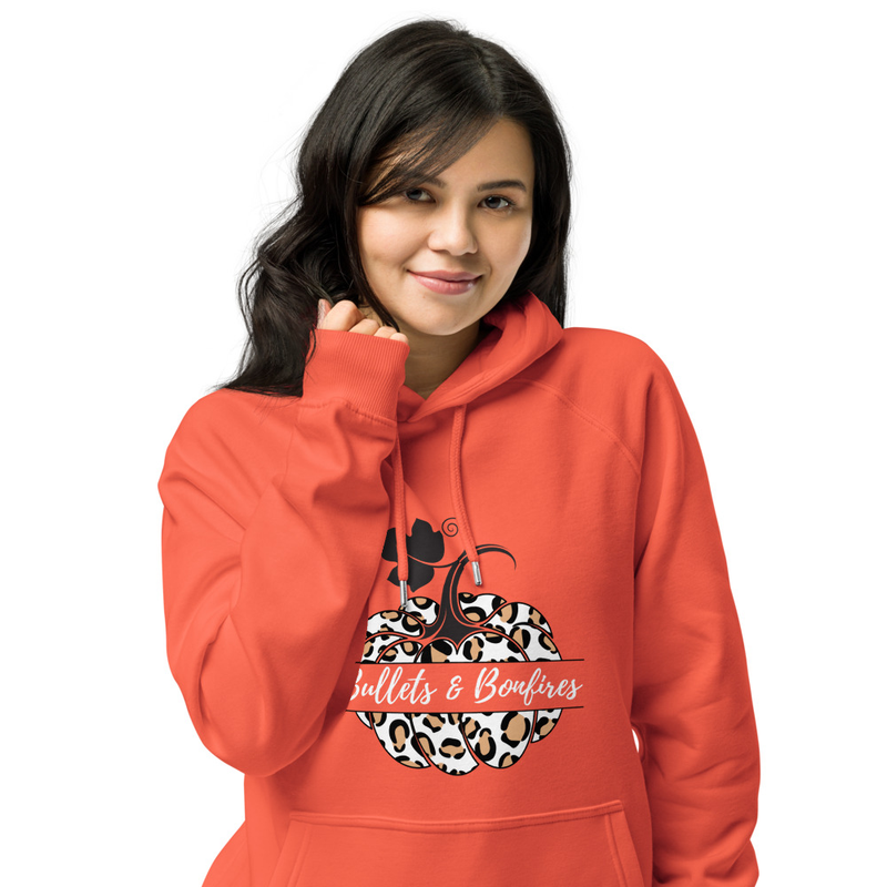 Bullets & Bonfires Two-Sided Unisex eco raglan hoodie