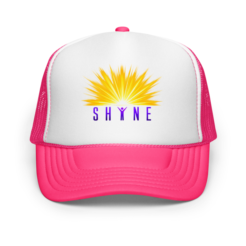 SHINE Vibes - Foam Trucker Hat – One size, Hot Pink/ White/ Hot Pink