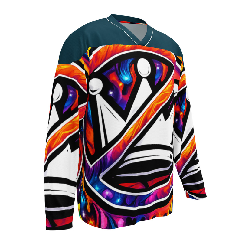 No Kings psychedelic 02-Recycled hockey fan jersey back