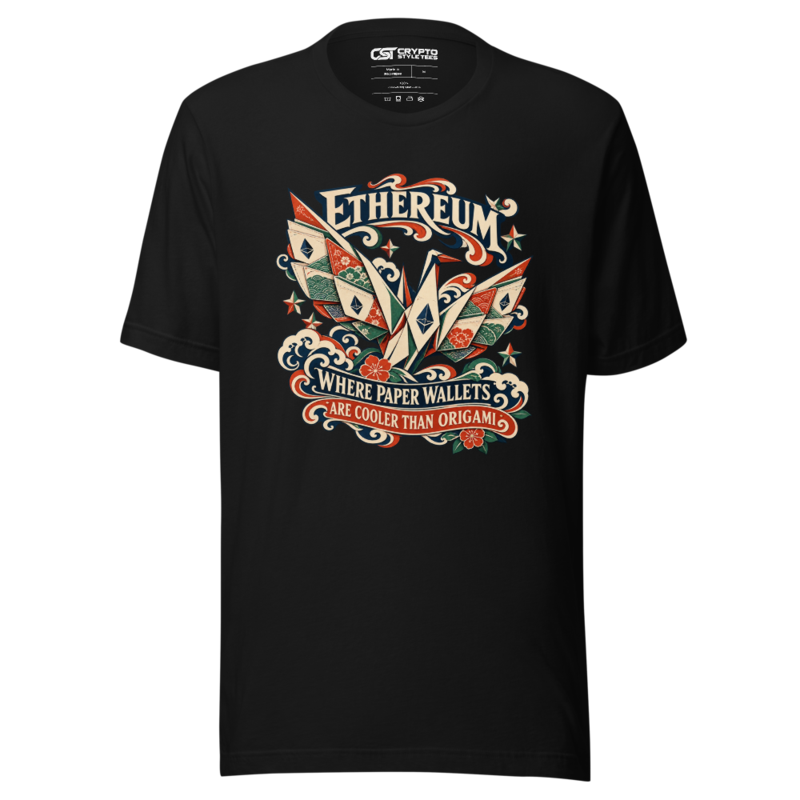 Ethereum Where Paper Wallets Are Cooler Than Origami T Shirt