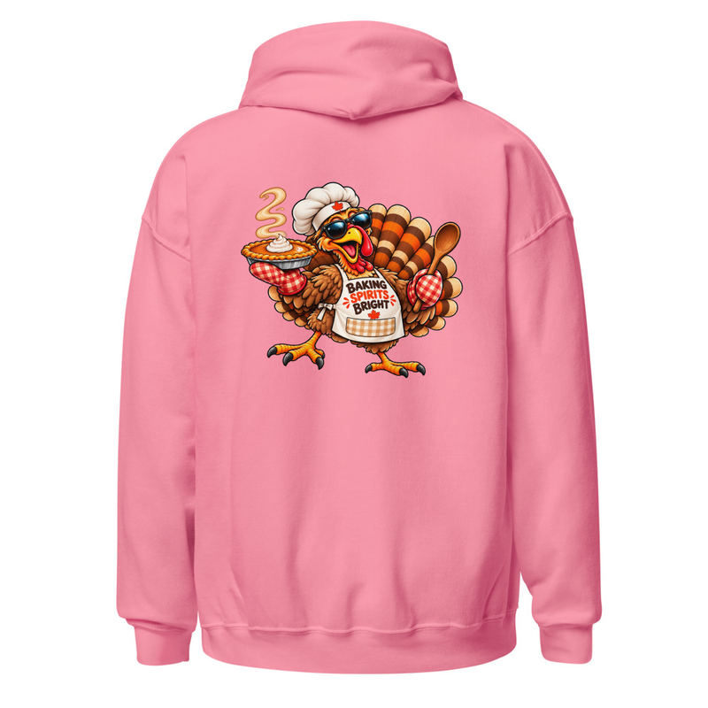 Festive Thanksgiving Baking Turkey Unisex Hoodie – S, Azalea