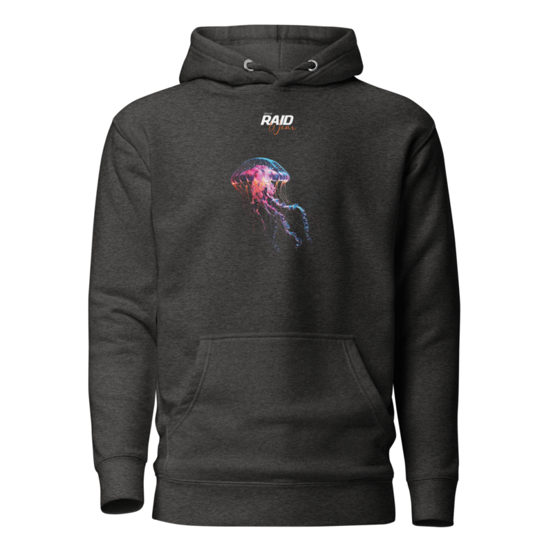 RAID Wear Jellyfish Front Print Hoodie – XL, Charcoal Heather