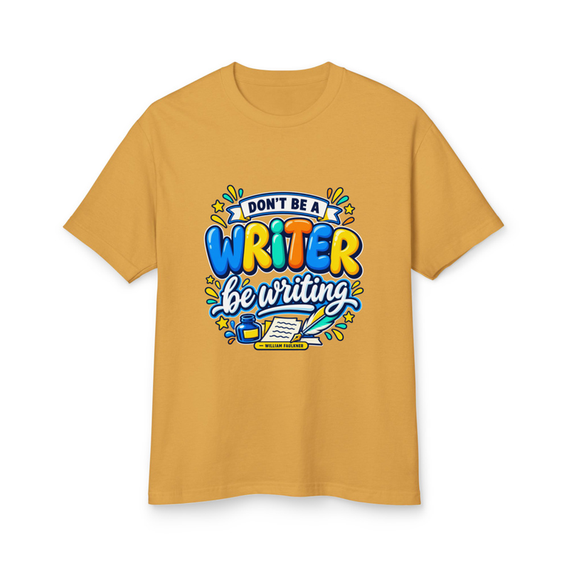 Be Writing - Garment-Dyed Heavyweight Cotton Tee – XL, Faded Mustard
