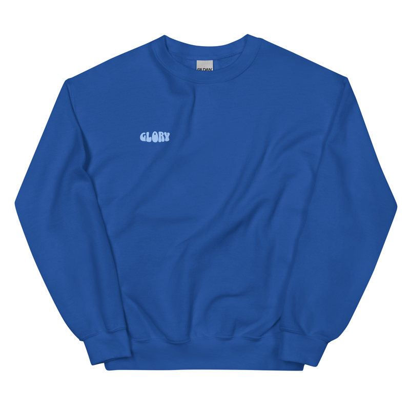 "JESUS SAVED MY LIFE" Crewneck-Navy/Sky Blue