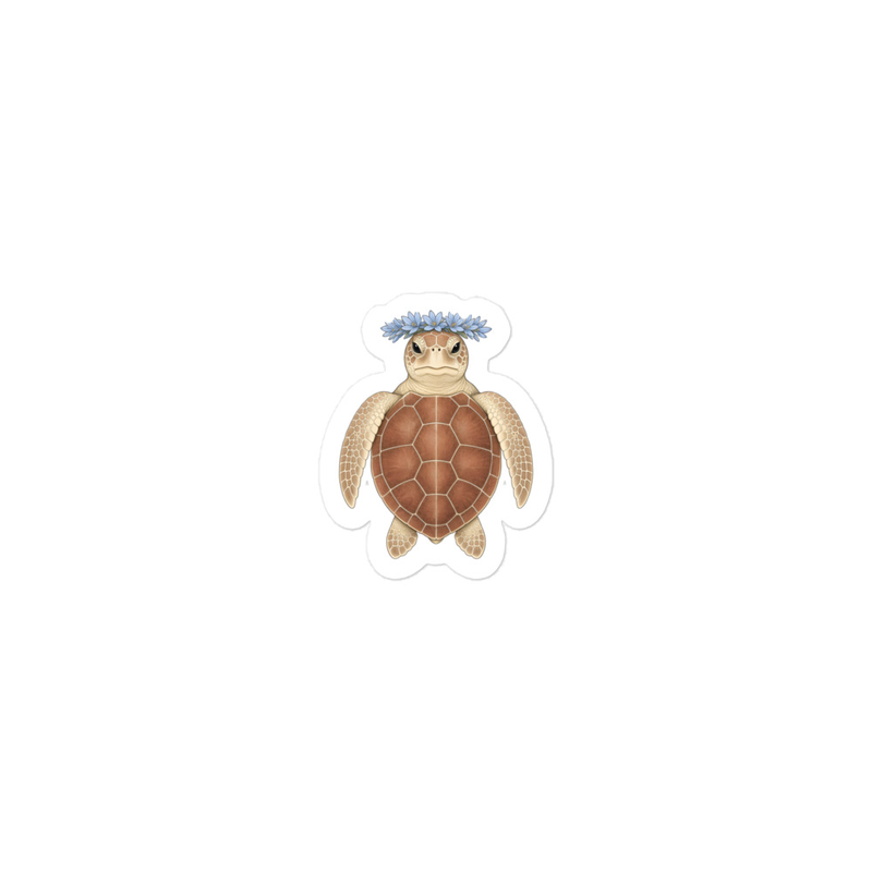 Loggerhead Flower Crown Sticker — Floof