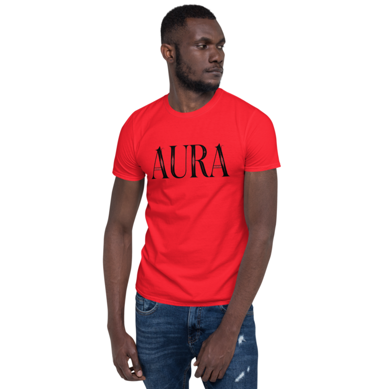 "AURA" Elegant Typography Tee | Minimalist Aesthetic Streetwear Short-Sleeve Unisex T-Shirt