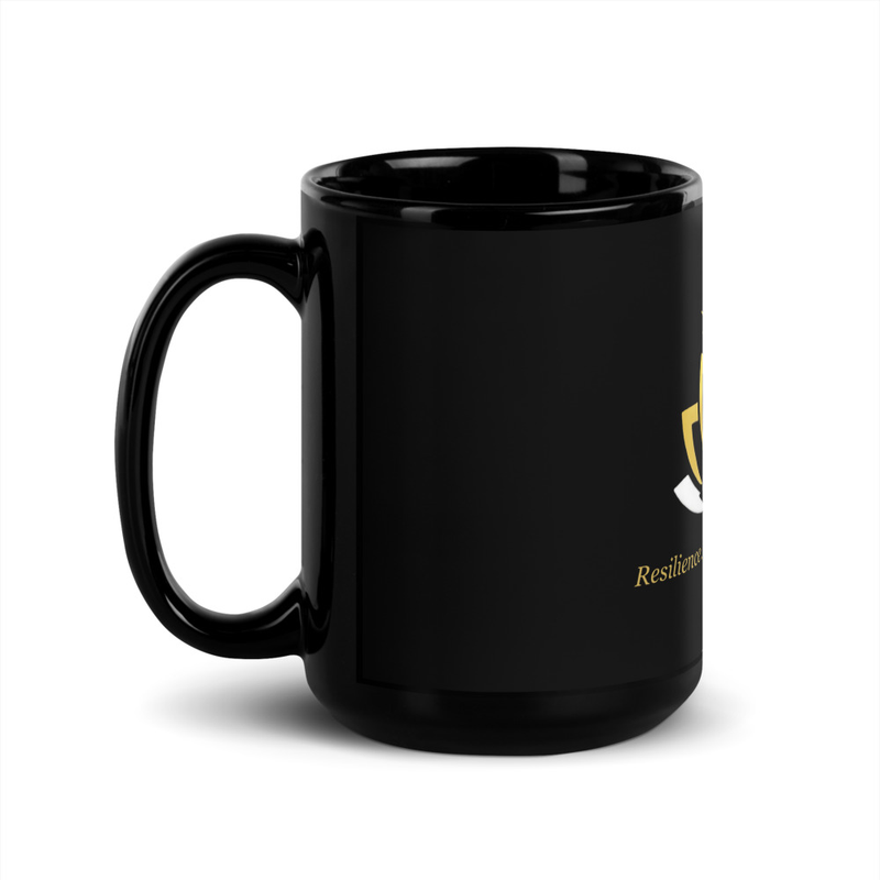 Resilience & Healing Black Glossy Mug- One Day At A Time