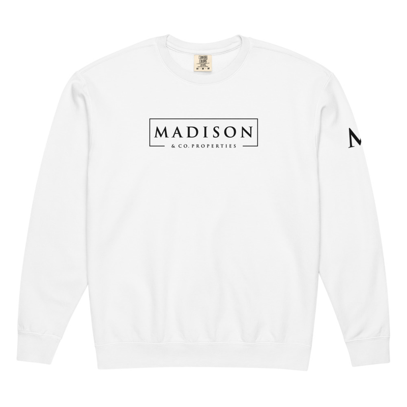Madison Unisex Crew Sweatshirt – S, White