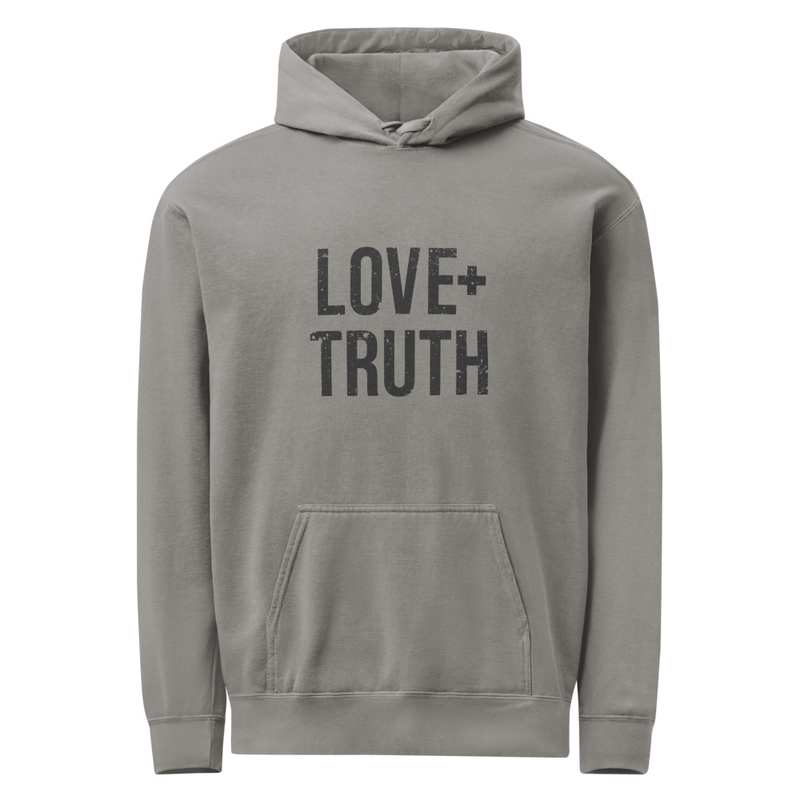 Vintage "Love+Truth" Hoodie | Grey (Graphite logo)