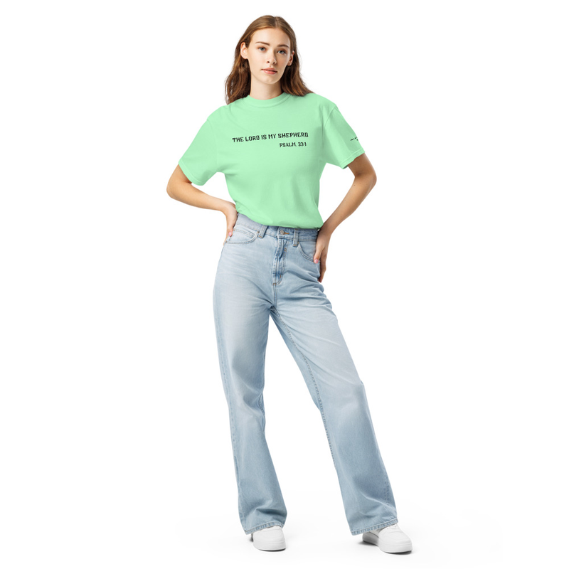 The Lord is my Shepherd Unisex garment-dyed heavyweight t-shirt – 3XL, Island Reef